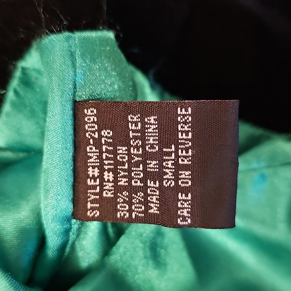 Aziz Black Velvet Military Style Jacket Zip Front Epaulets Bronze Buttons Small - Picture 12 of 14